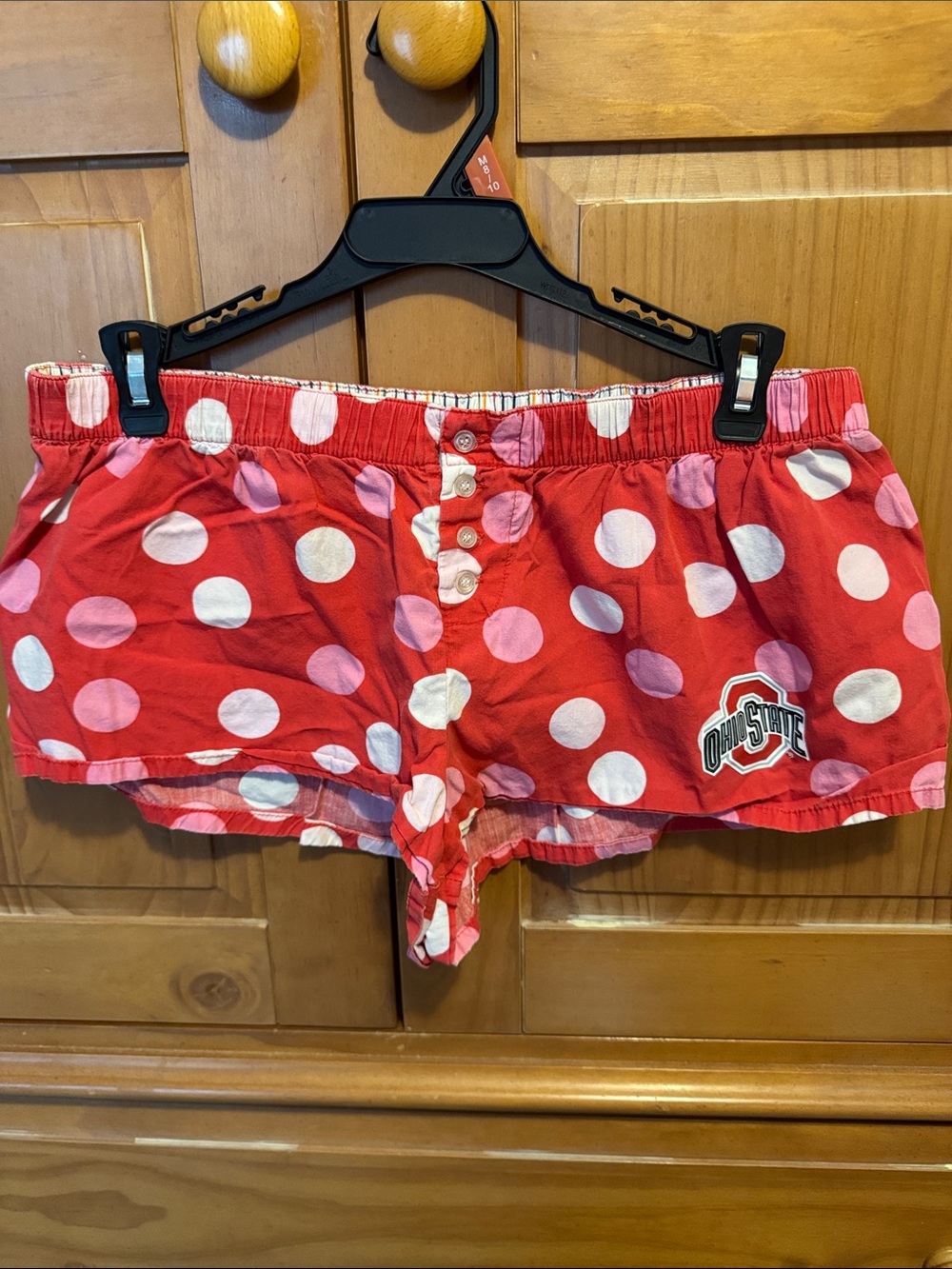 Ohio State Red Polka Dot Cotton Sleep Shorts